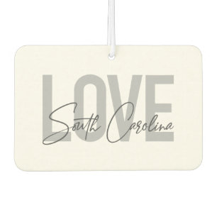Modern, simple, cool design Love South Carolina Air Freshener