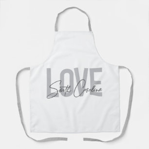 Modern, simple, cool design Love South Carolina Apron