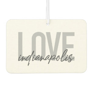 Modern, simple, cool design of Love Indianapolis Air Freshener
