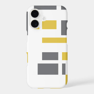 Modern, simple, cool geometric yellow grey pattern