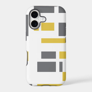 Modern, simple, cool geometric yellow grey pattern