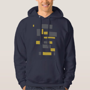 Modern, simple, cool geometric yellow grey pattern hoodie
