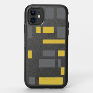 Modern, simple, cool geometric yellow grey pattern OtterBox symmetry iPhone 11 case