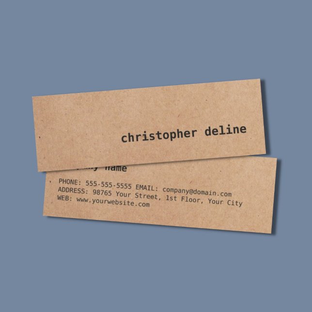 Modern Simple Cool Kraft Paper Consultant Mini Business Card (Creator Uploaded)