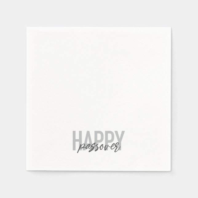 Modern, simple, cool typography Happy Passover Napkin (Front)