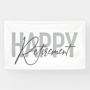 Modern, simple, cool typography Happy Retirement Banner