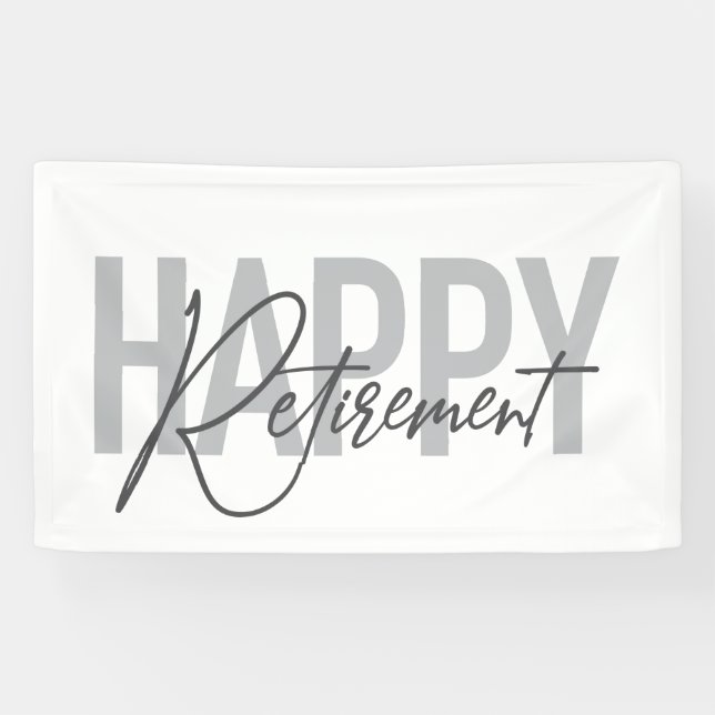 Modern, simple, cool typography Happy Retirement Banner (Horizontal)