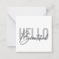 Modern, simple, cool typography Hello Beautiful