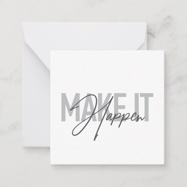 Modern, simple, cool typography Make It Happen Card (Front)