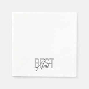 Modern, simple, cool typography of Best Aunt Napkin