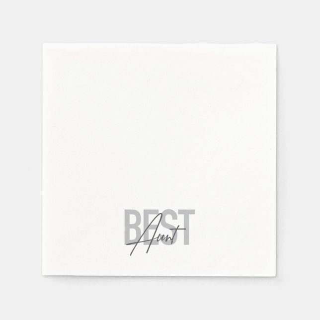 Modern, simple, cool typography of Best Aunt Napkin (Front)