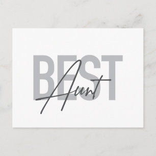 Modern, simple, cool typography of Best Aunt Postcard