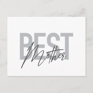 Modern, simple, cool typography of Best Mother Postcard