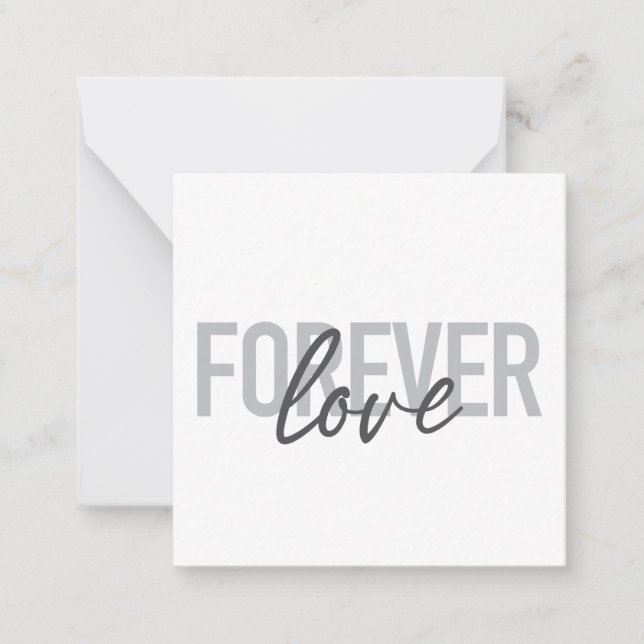 Modern, simple, cool typography of Forever Love Card (Front)