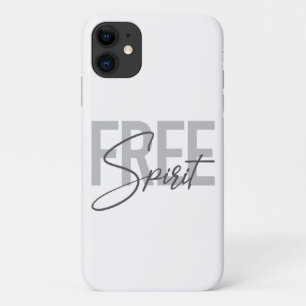 Modern, simple, cool typography of Free Spirit iPhone 11 Case