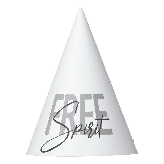 Modern, simple, cool typography of Free Spirit Party Hat (Front)