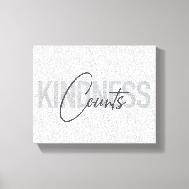 Modern, simple, cool typography of Kindness Counts Canvas Print (Front)