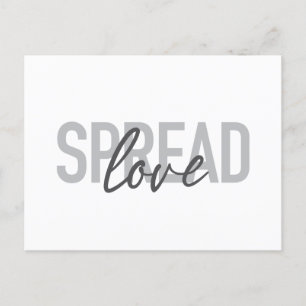 Modern, simple, cool typography of Spread Love Postcard