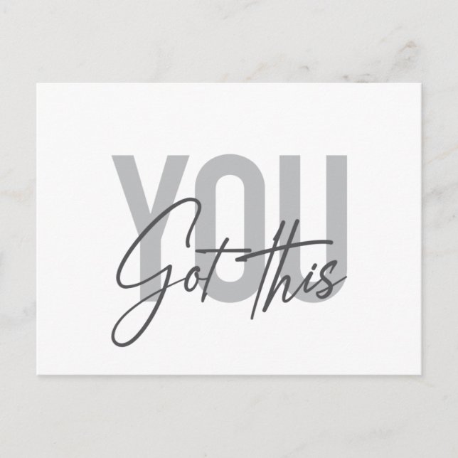 Modern, simple, cool typography You Got This Postcard (Front)
