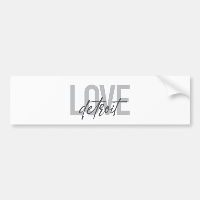 Modern, simple, cool, urban design Love Detroit Bumper Sticker (Front)