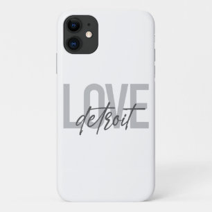 Modern, simple, cool, urban design Love Detroit iPhone 11 Case