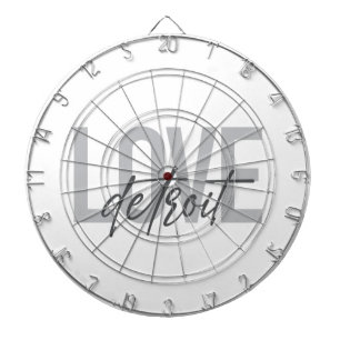 Modern, simple, cool, urban design Love Detroit Dartboard