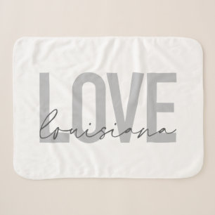 Modern, simple, cool, urban design Love Louisiana Sherpa Blanket