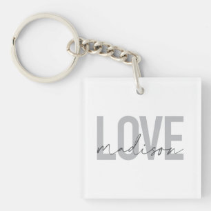 Modern, simple, cool, urban design Love Madison Keychain