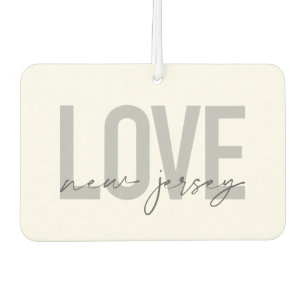 Modern, simple, cool, urban design Love New Jersey Air Freshener