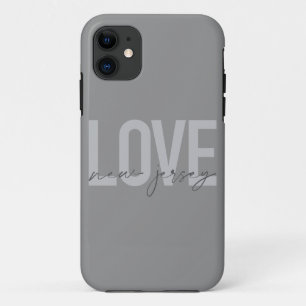 Modern, simple, cool, urban design Love New Jersey iPhone 11 Case