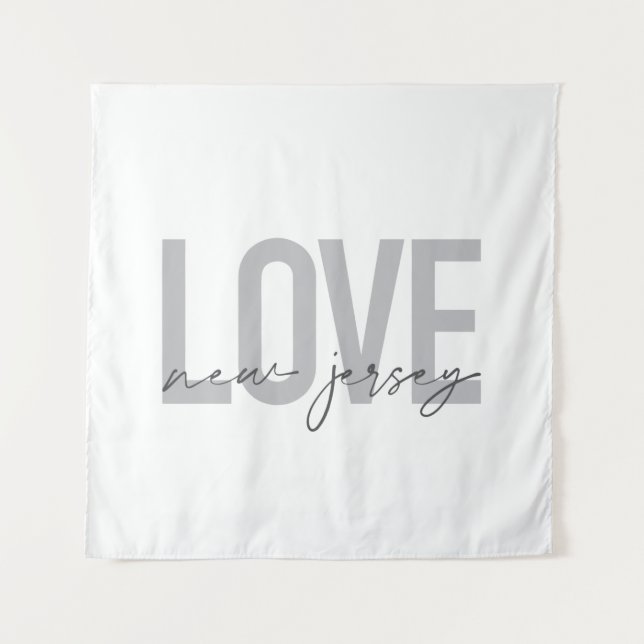 Modern, simple, cool, urban design Love New Jersey Tapestry (Front)