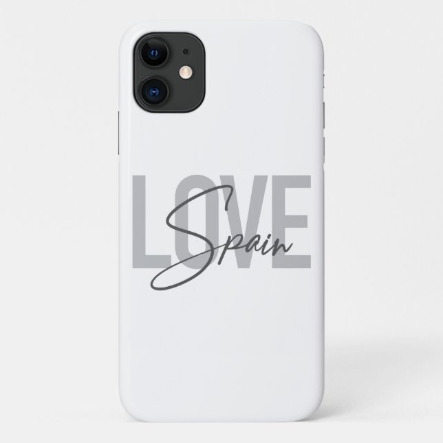 Modern, simple, cool, urban design Love Spain Case-Mate iPhone Case (Back)