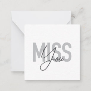 Modern, simple, cool urban typography Miss You Card