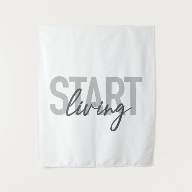 Modern, simple, cool urban typography Start Living Tapestry (Front)
