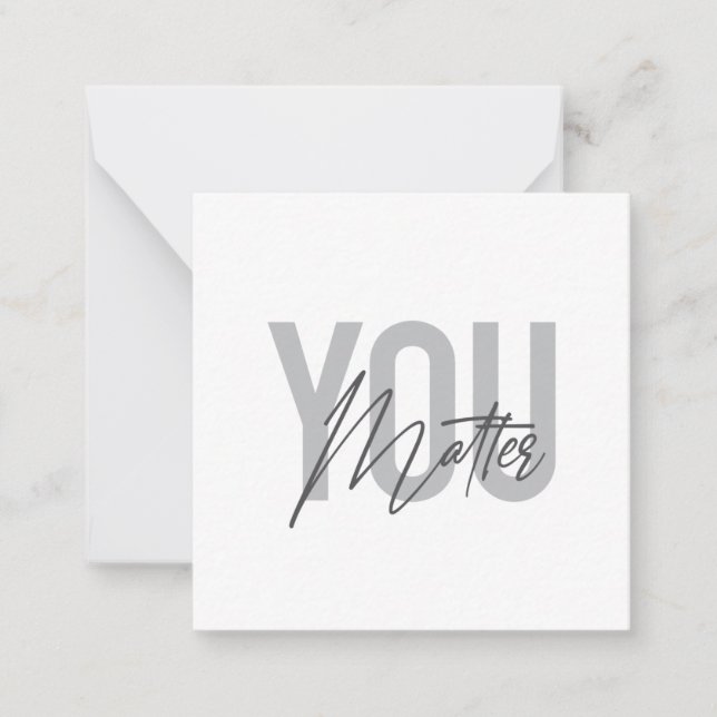 Modern, simple, cool urban typography You Matter Card (Front)