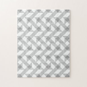 Modern, simple, cool, urban zigzag line pattern jigsaw puzzle