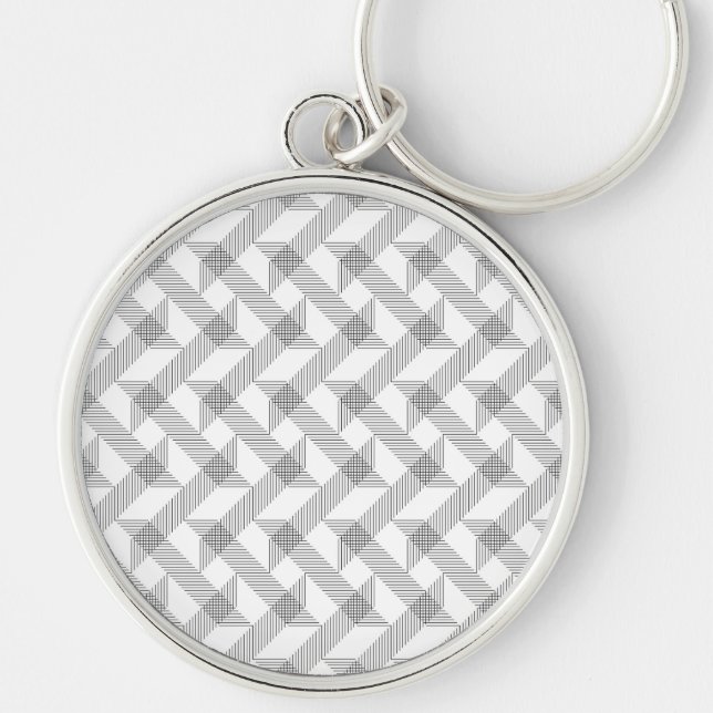 Modern, simple, cool, urban zigzag line pattern keychain (Front)