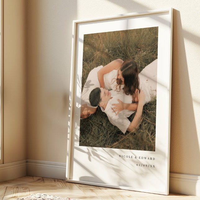 Modern Simple Couple Photo & Custom Names Poster (Creator Uploaded)