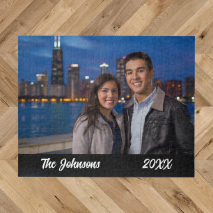 Modern Simple Couple Photo Jigsaw Puzzle
