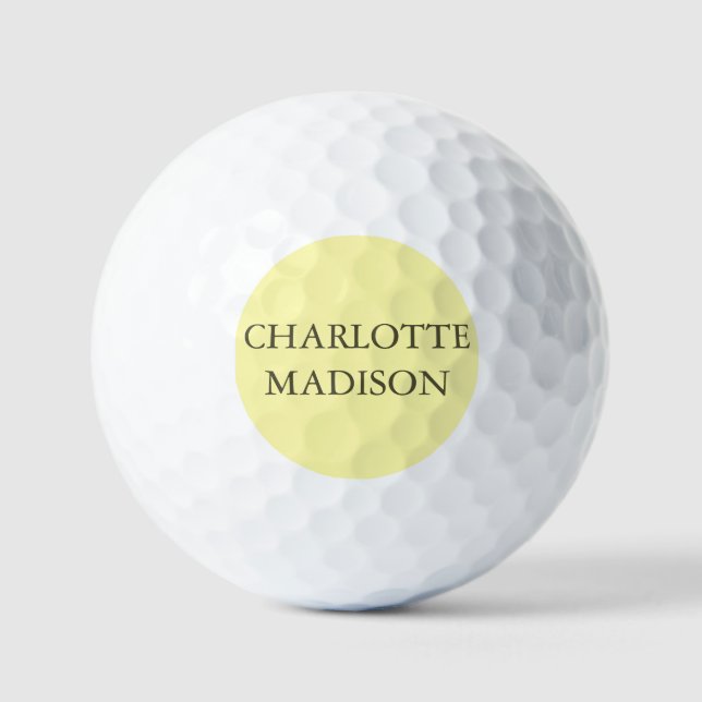Modern Simple Cream Trendy Minimalist Plain Name Golf Balls (Front)