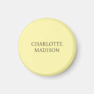 Modern Simple Cream Trendy Minimalist Plain Name Magnet