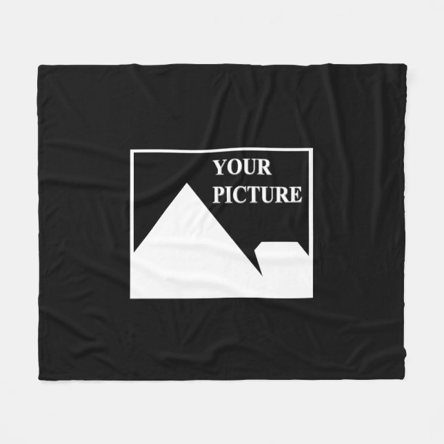 Modern Simple Create Your Own Wedding Picture Fleece Blanket (Front (Horizontal))