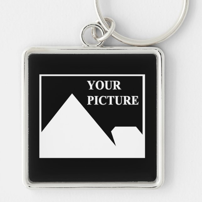 Modern Simple Create Your Own Wedding Picture Keychain (Front)