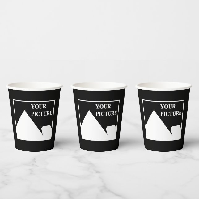 Modern Simple Create Your Own Wedding Picture Paper Cups (Multi)