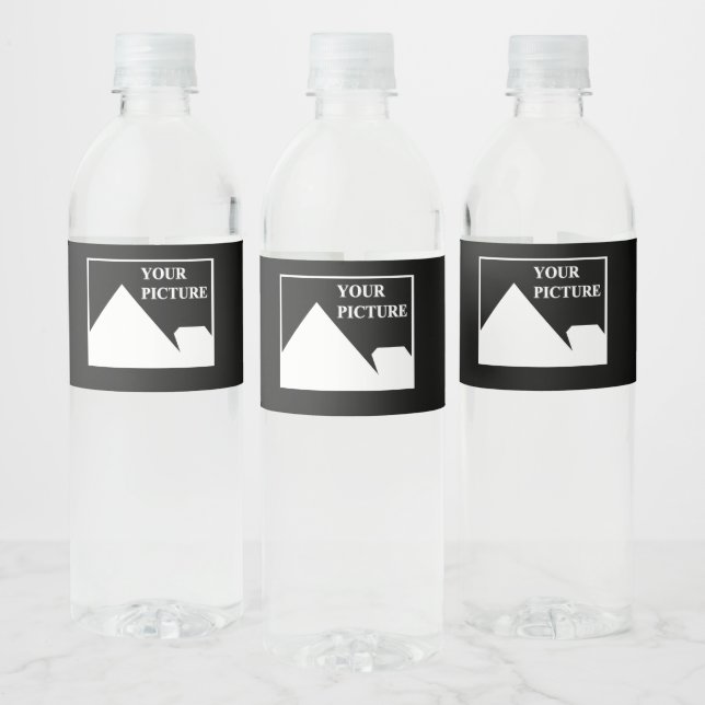 Modern Simple Create Your Own Wedding Picture Water Bottle Label (Bottles)