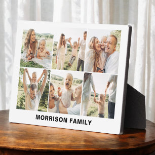 Modern Simple Custom 6 Photo Collage Plaque