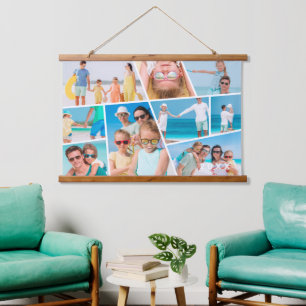  Modern Simple Custom 9 Images Collage Photos Hanging Tapestry