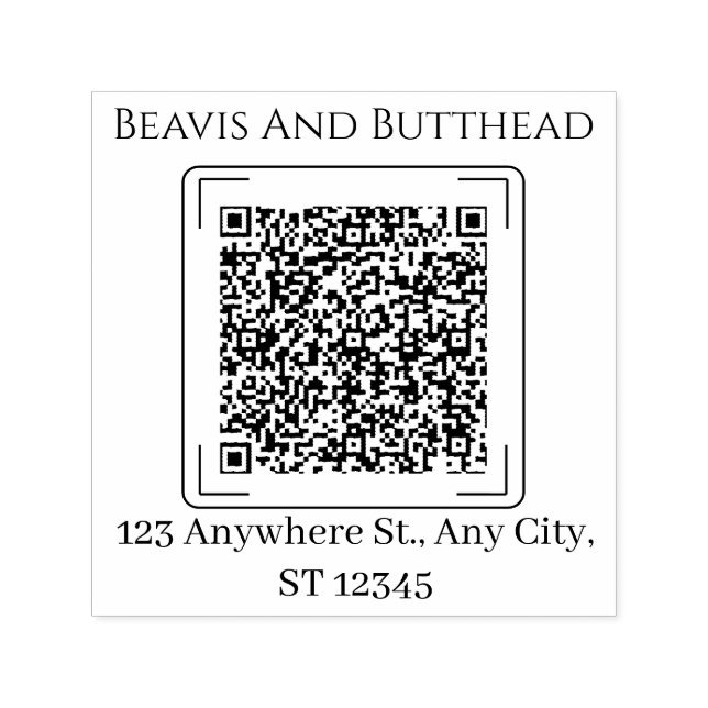 Modern Simple Custom Minimalist QR Code Address  Self-inking Stamp (Design)