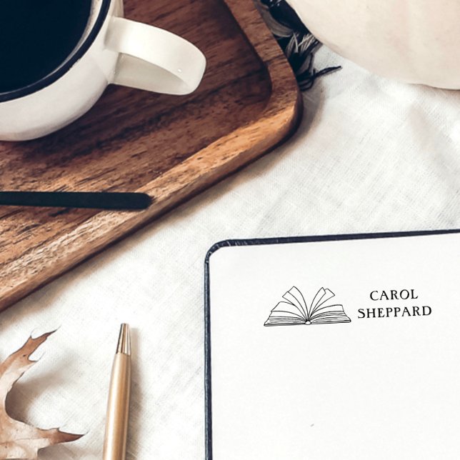 Modern & Simple Custom Name Book  Self-inking Stamp (Creator Uploaded)