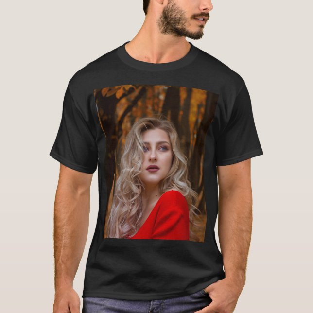 Modern Simple Custom One Photo T-Shirt (Front)